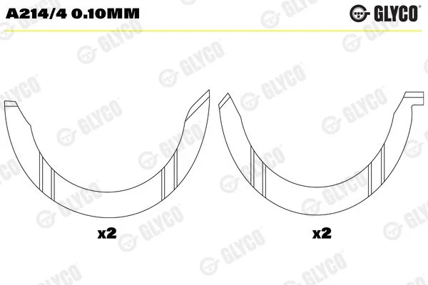 Atraminis tarpiklis, alkūninis velenas glyco A214/4 0.10mm