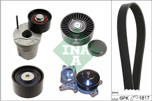 Water Pump + V-ribbed Belt Kit INA 529036830