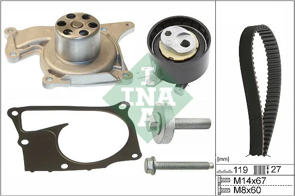 Water Pump & Timing Belt Kit INA 530 0607 30