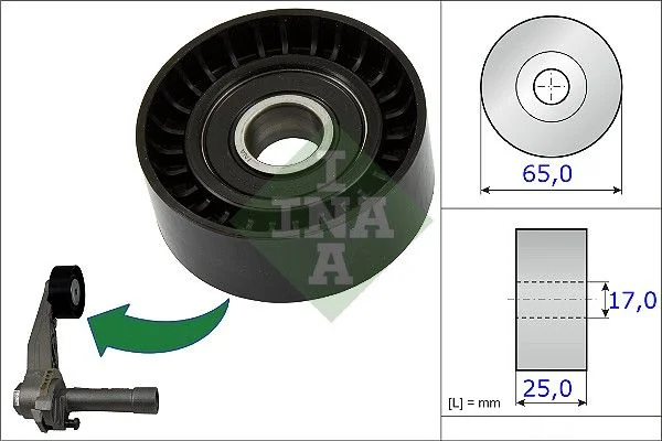 Tensioner Pulley, V-ribbed belt INA 531 0866 10