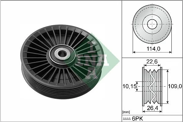 Deflection/Guide Pulley, V-ribbed belt INA 532 0108 10