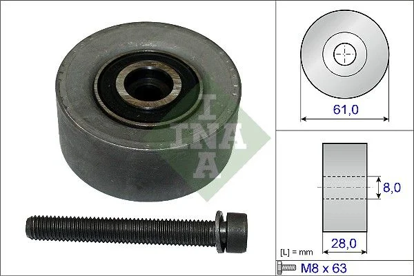 Deflection Pulley/Guide Pulley, timing belt INA 532 0472 10