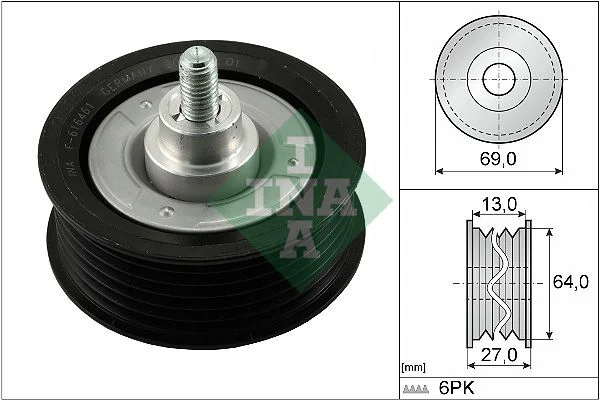 Deflection/Guide Pulley, V-ribbed belt INA 532 0477 10
