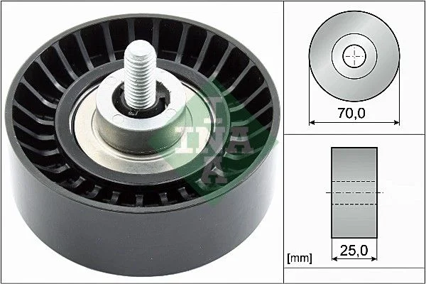 Deflection/Guide Pulley, V-ribbed belt INA 532 0655 10