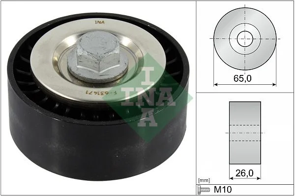 Deflection/Guide Pulley, V-ribbed belt INA 532 0896 10