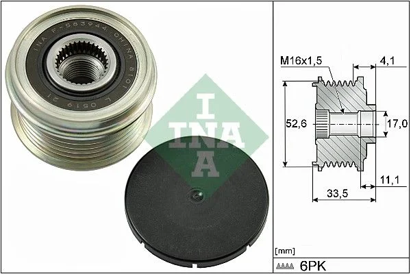 Alternator Freewheel Clutch INA 535 0025 10