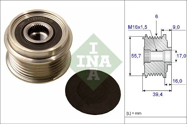 Alternator Freewheel Clutch INA 535 0060 10