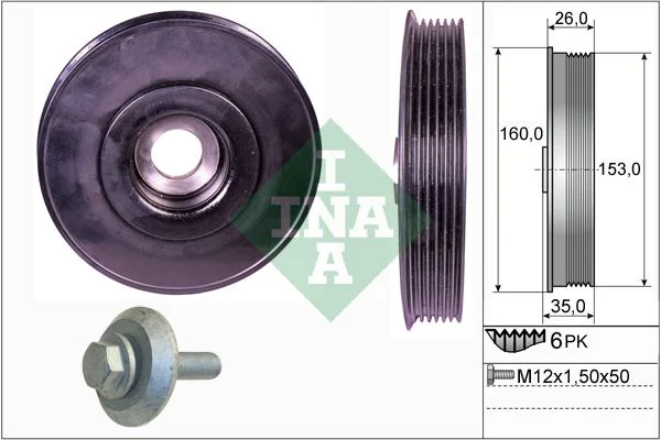 Belt Pulley, crankshaft INA 544 0079 20