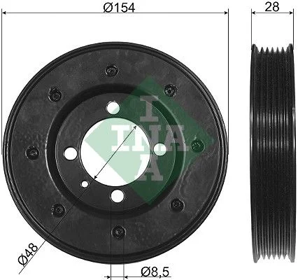 Belt Pulley, crankshaft INA 544 0081 10