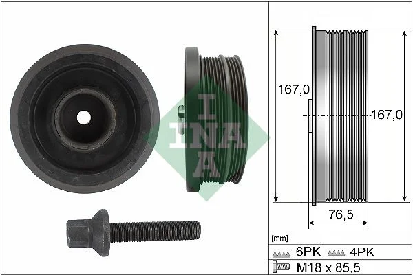 Súprava remenice, kľukový hriadeľ INA 544 0082 20