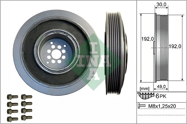 Belt Pulley Set, crankshaft INA 544 0102 20
