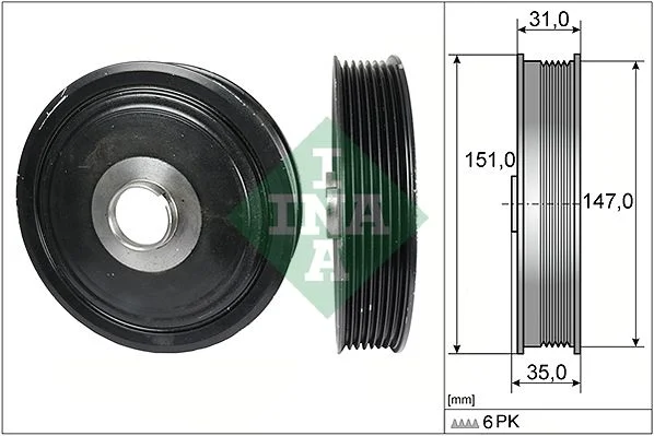 Belt Pulley, crankshaft INA 544 0110 10