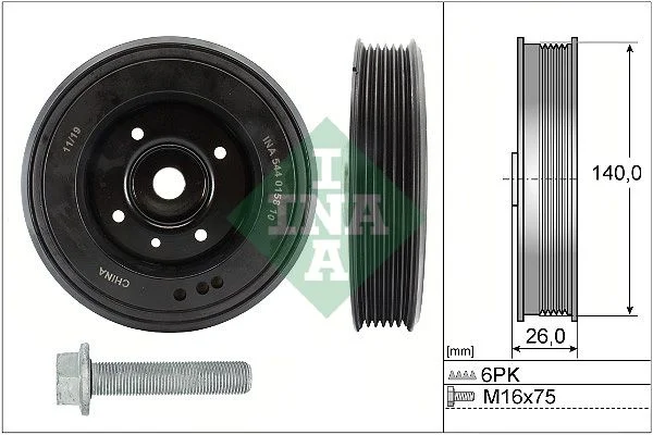 Belt Pulley Set, crankshaft INA 544015820