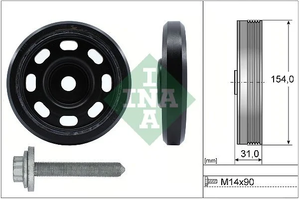 Súprava remenice, kľukový hriadeľ INA 544017020