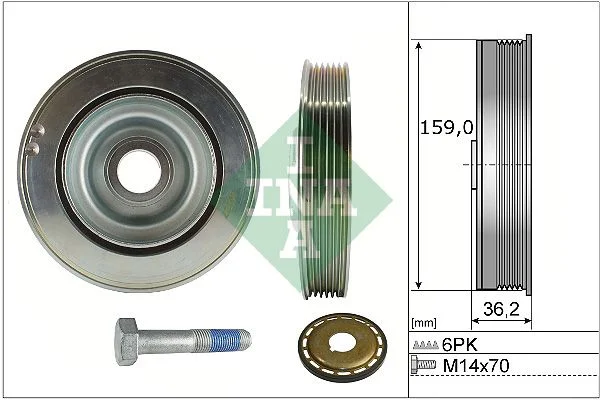Súprava remenice, kľukový hriadeľ INA 544017321