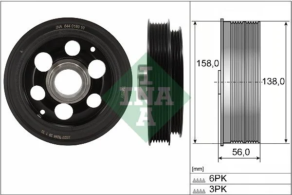 Belt Pulley, crankshaft INA 544 0180 10