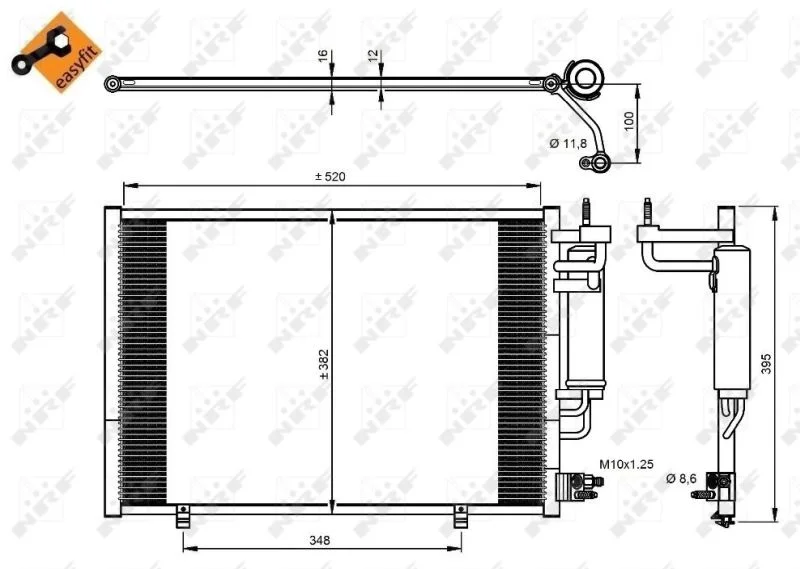 Condenser, air conditioning NRF 350205