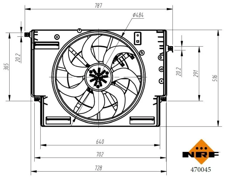Ventilátor, chladenie motora NRF 470045