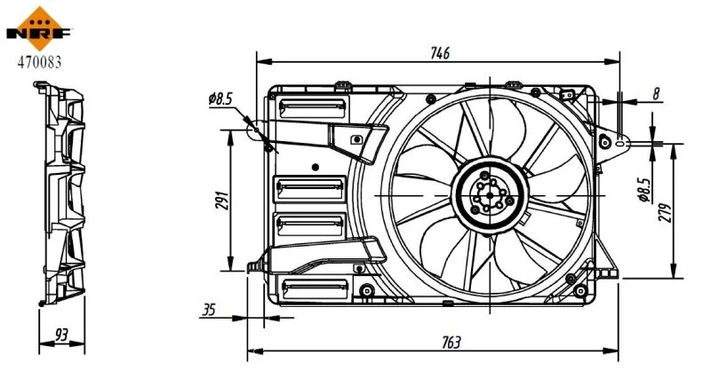 Ventilátor, chladenie motora NRF 470083