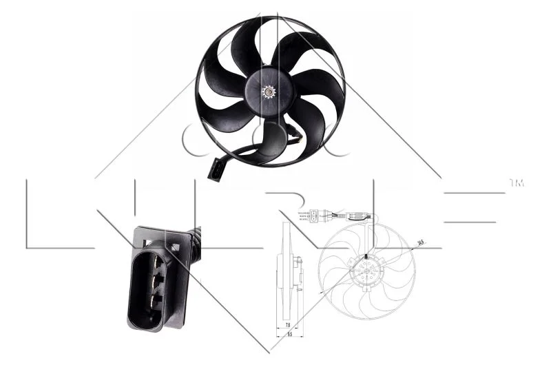 Ventilátor, chladenie motora NRF 47064