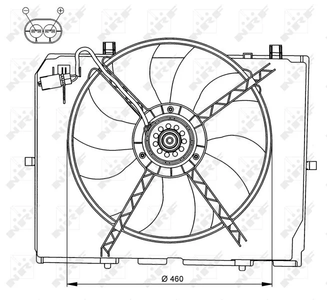 Ventilátor, chladenie motora NRF 47066