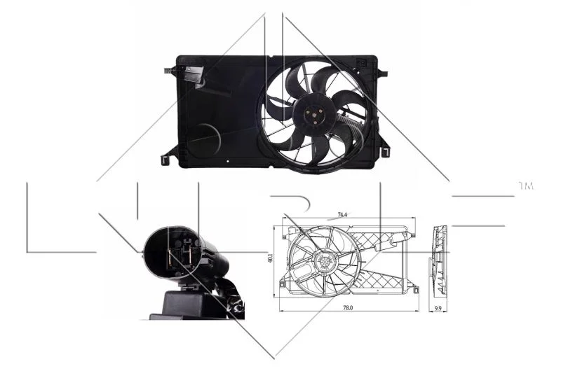 Ventilátor, chladenie motora NRF 47291