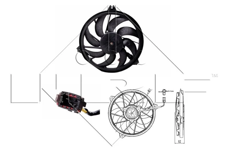 Ventilátor, chladenie motora NRF 47323