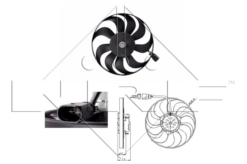 Ventilátor, chladenie motora NRF 47381