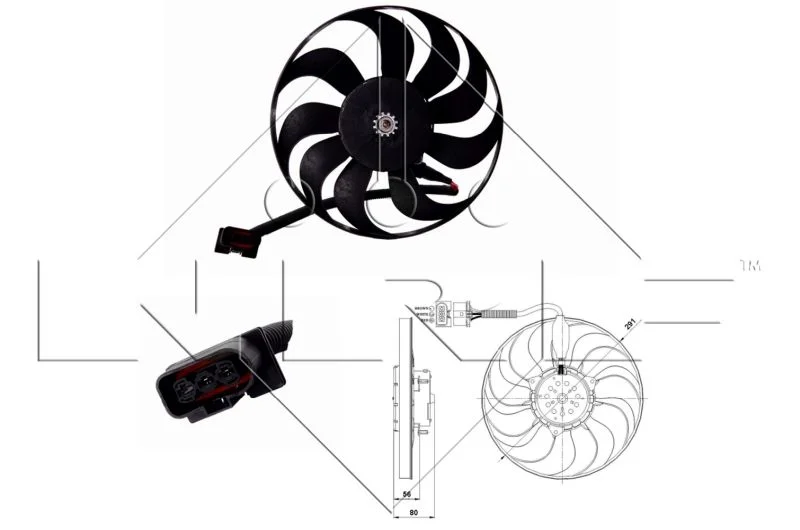 Ventilátor, chladenie motora NRF 47392