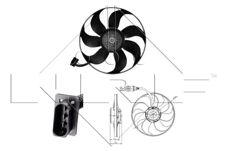 Ventilátor, chladenie motora NRF 47393