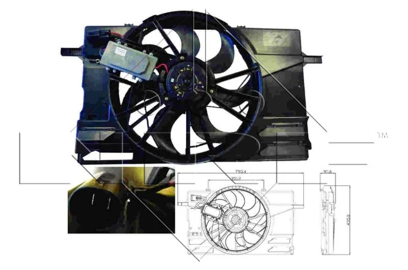 Ventilátor, chladenie motora NRF 47412