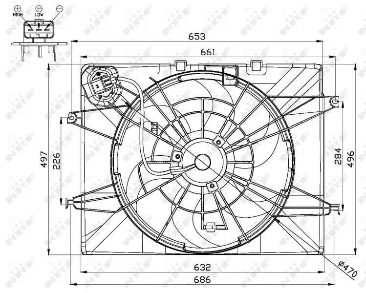 Fan, engine cooling NRF 47564