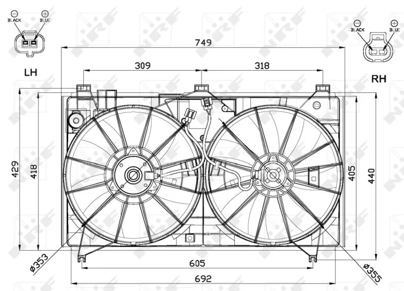Ventilátor, chladenie motora NRF 47566