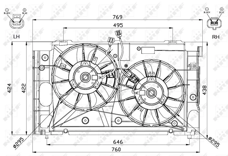 Ventilátor, chladenie motora NRF 47568