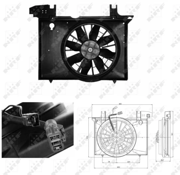 Ventilátor, chladenie motora NRF 47703