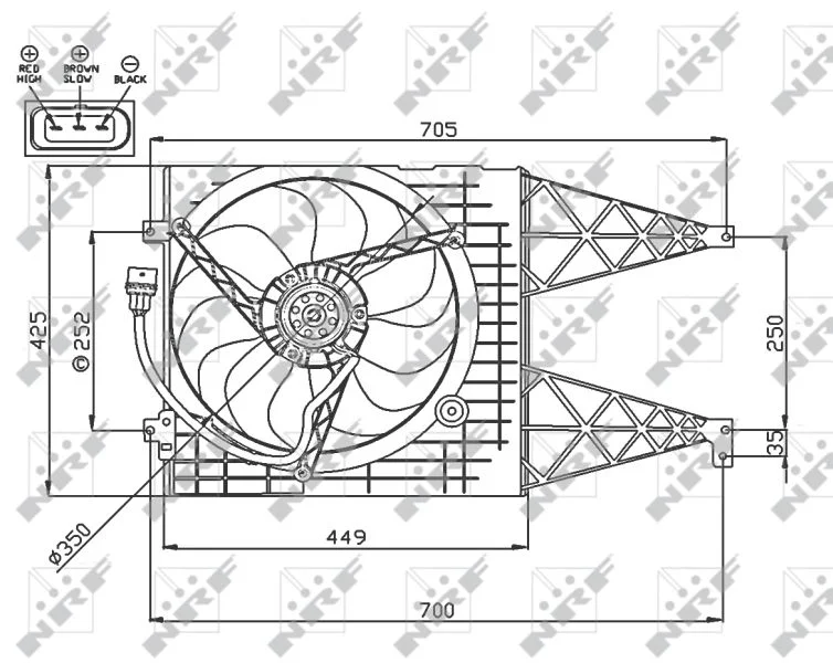 Fan, engine cooling NRF 47744