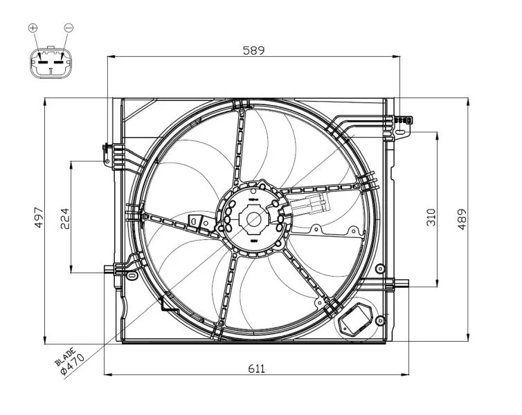 Ventilátor, chladenie motora NRF 47897