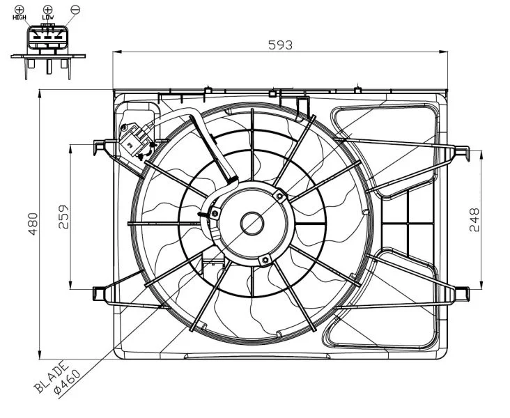 Ventilátor, chladenie motora NRF 47958