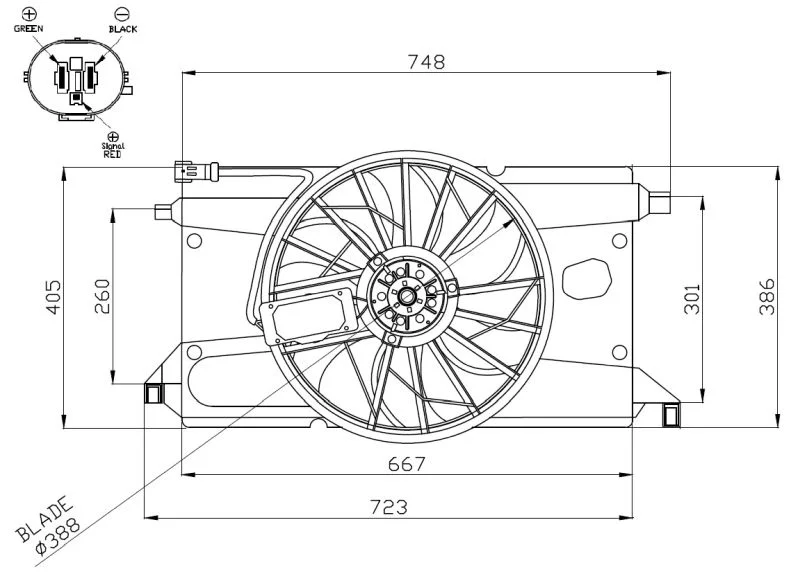 Ventilátor, chladenie motora NRF 47961