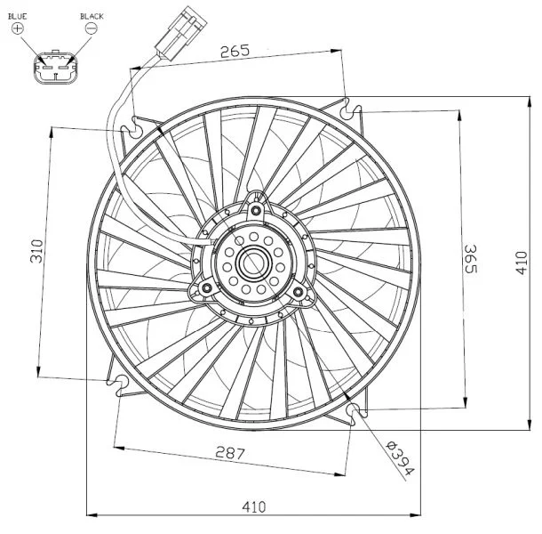 Ventilátor, chladenie motora NRF 47962