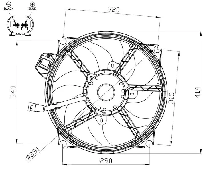 Fan, engine cooling NRF 47965