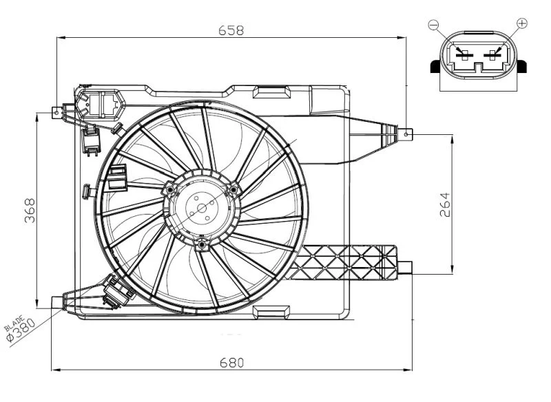Ventilátor, chladenie motora NRF 47966