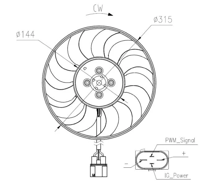 Ventilátor, chladenie motora NRF 47970