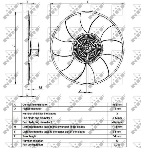 Spojka, ventilátor chladiča NRF 49539