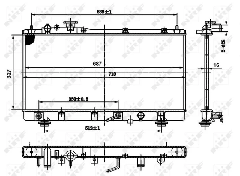 Radiator, engine cooling NRF 50142
