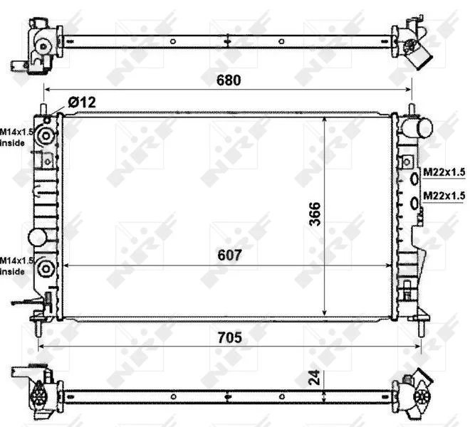 Radiator, engine cooling NRF 50219