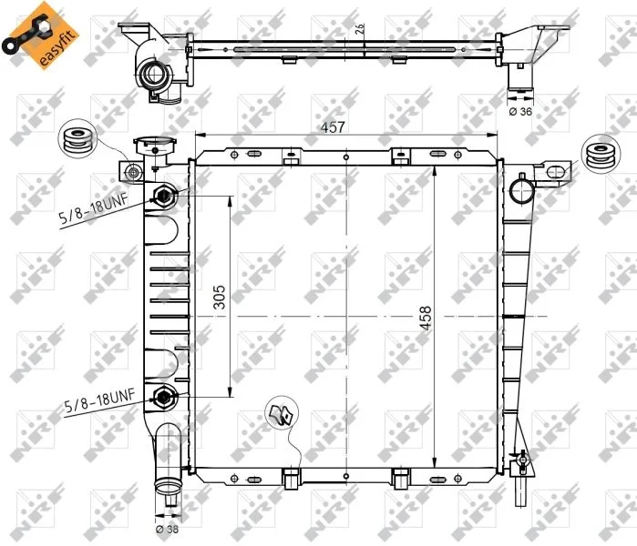 Radiator, engine cooling NRF 50379