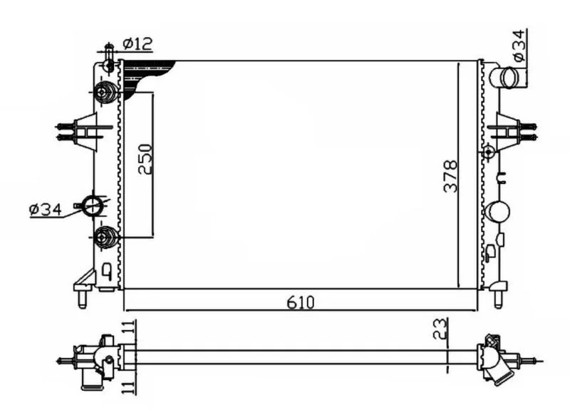 Radiator, engine cooling NRF 50562A