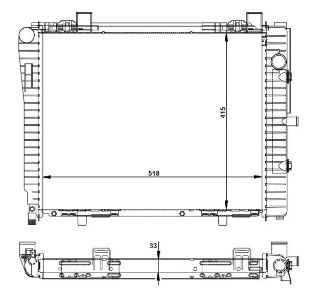 Radiator, engine cooling NRF 50593