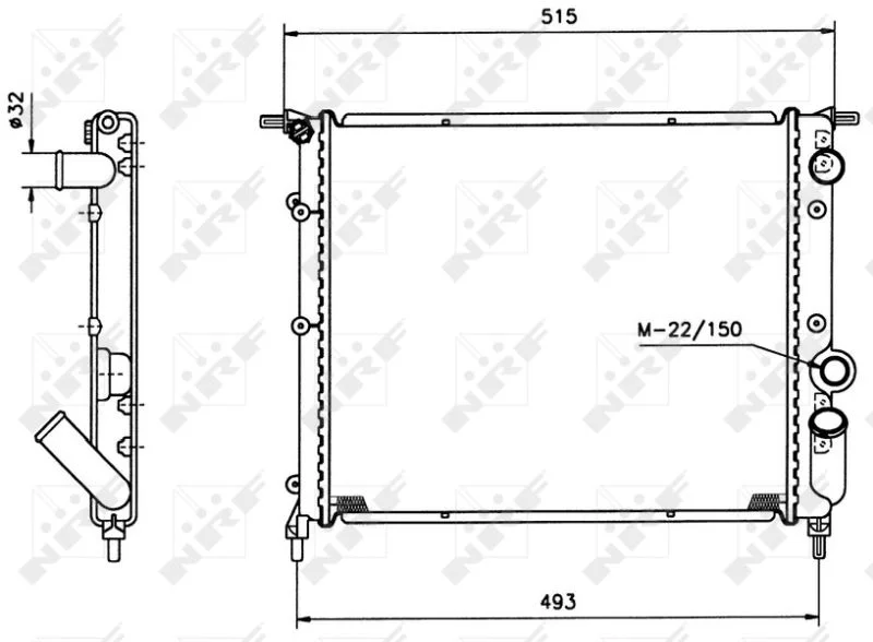Radiator, engine cooling NRF 516259